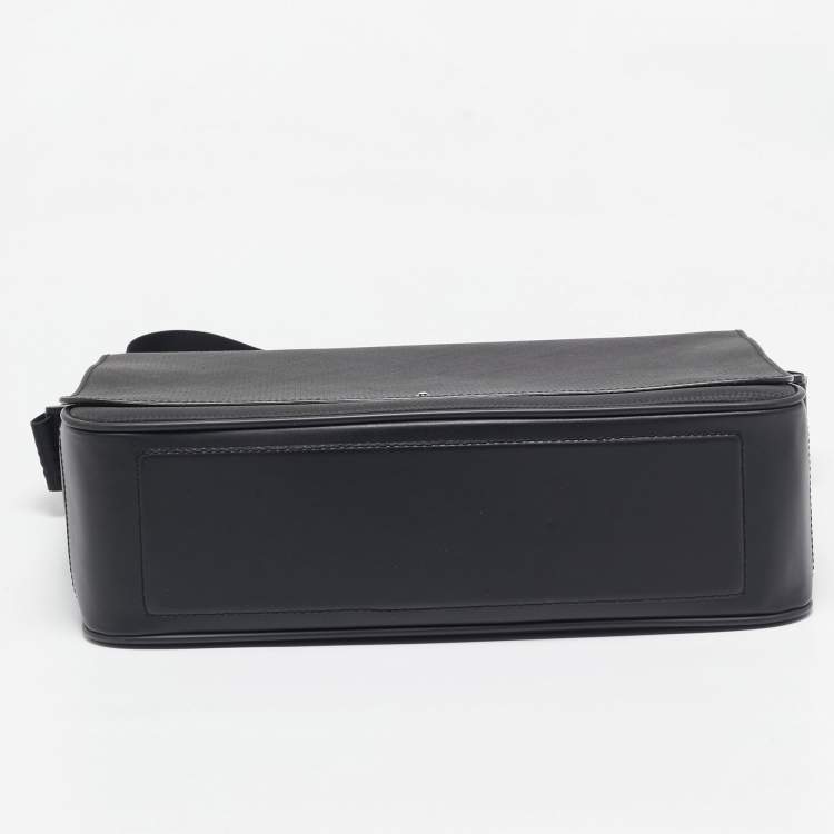 Pre Owned Montblanc Black Leather Sartorial Flap Messenger Bag
