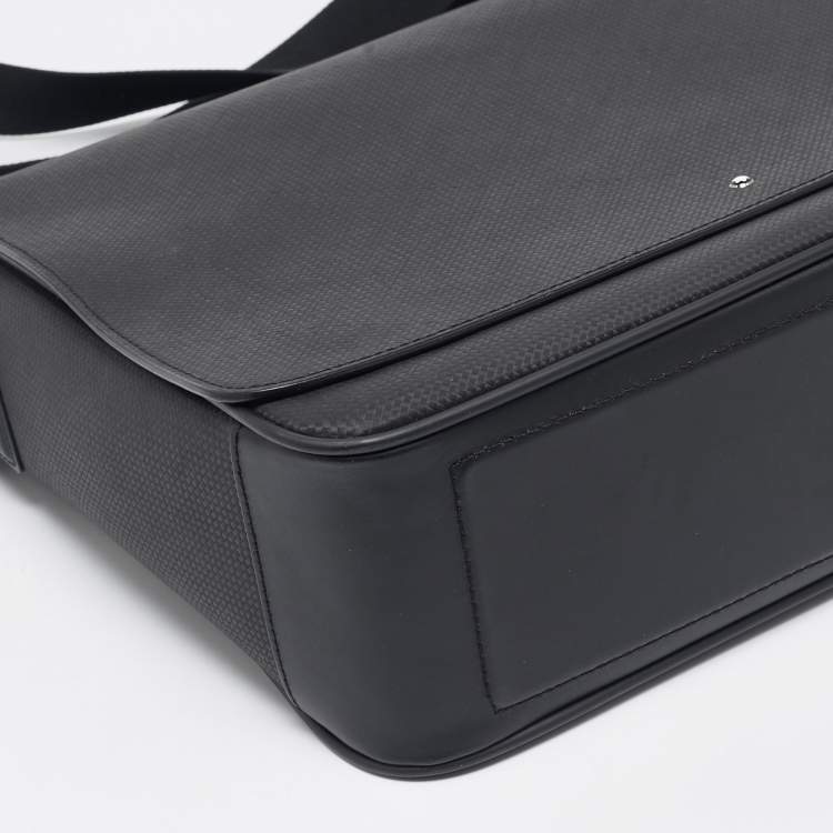 Pre Owned Montblanc Black Leather Sartorial Flap Messenger Bag