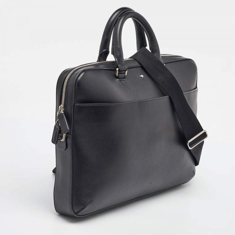 Pre Owned Montblanc Black Leather Sartorial Document Briefcase