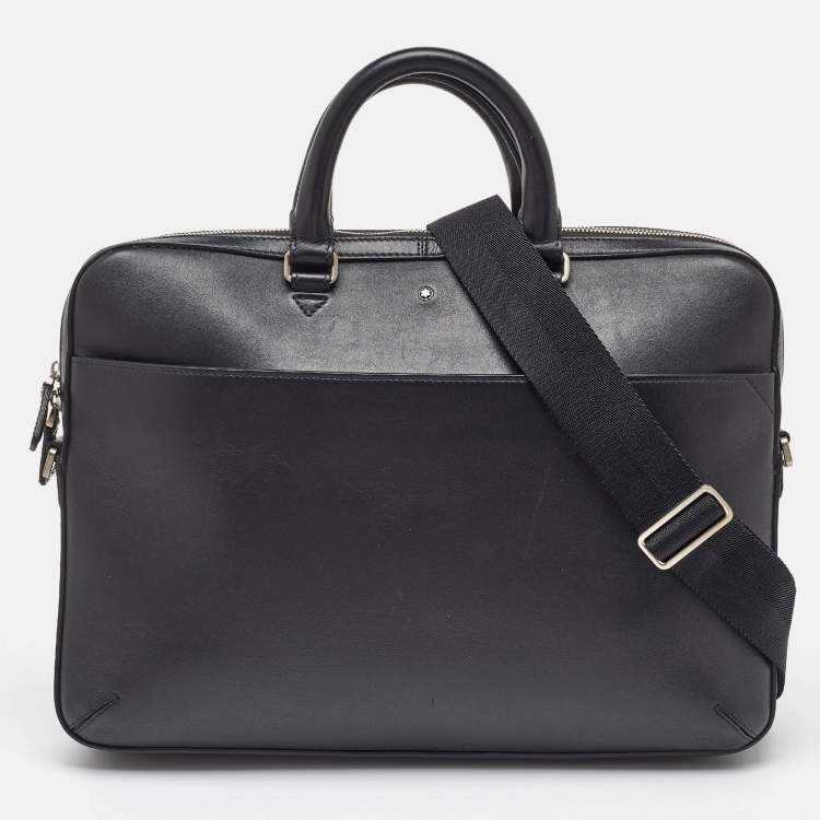 Pre Owned Montblanc Black Leather Sartorial Document Briefcase