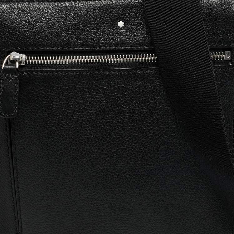 Pre Owned Montblanc Black Leather Meisterstuck Messenger Bag
