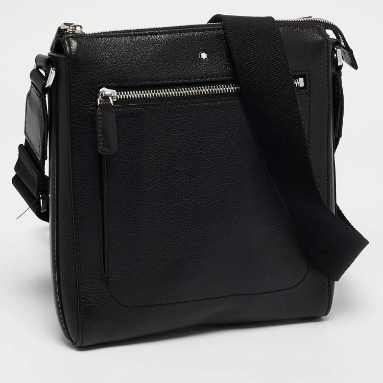 Pre Owned Montblanc Black Leather Meisterstuck Messenger Bag