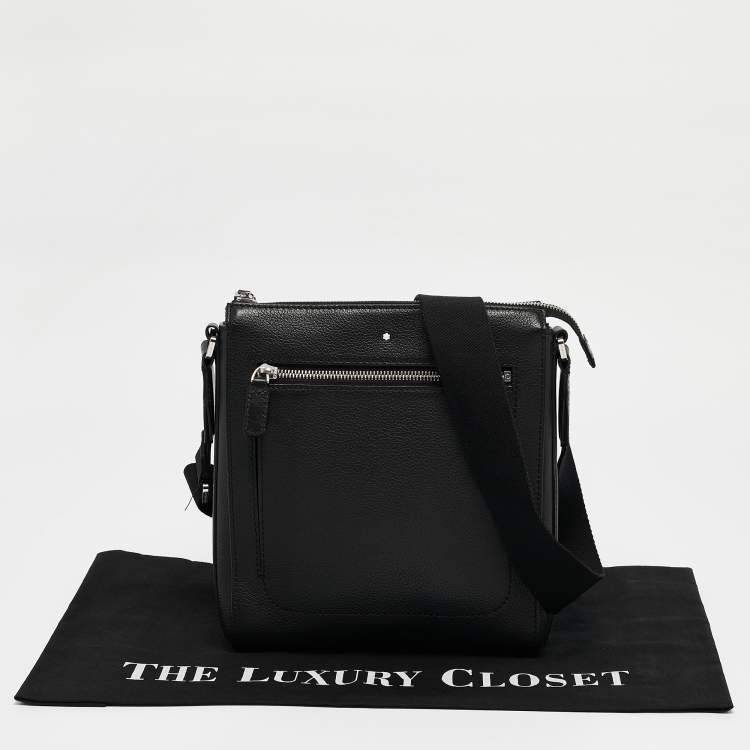Pre Owned Montblanc Black Leather Meisterstuck Messenger Bag