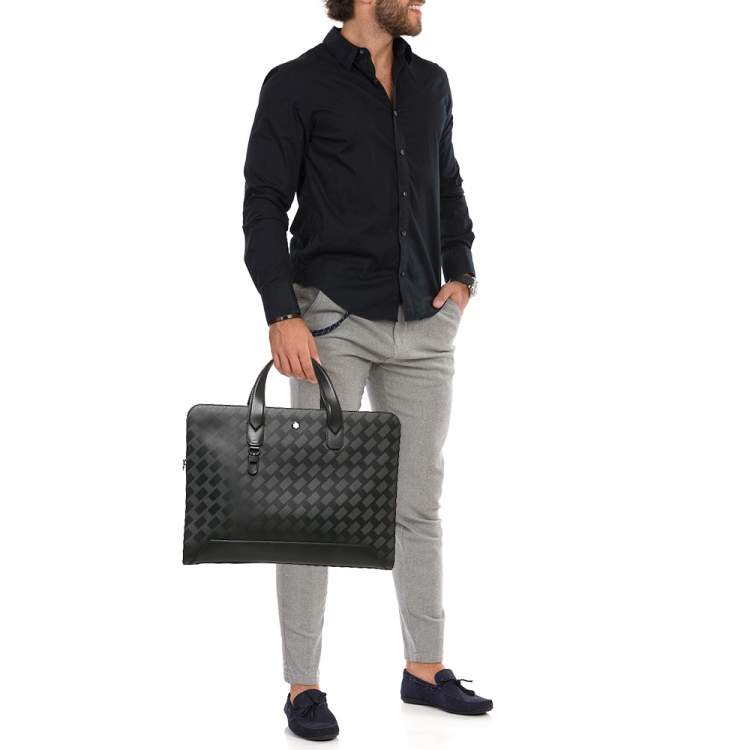 Pre Owned Montblanc Black Textured Leather Extreme 3.0 Document Case
