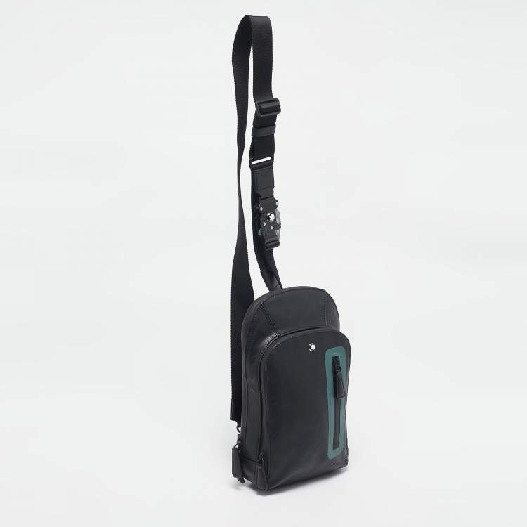 Pre Owned Montblanc x Zidane Black Coated Fabric Extreme 3.0  Pattern Sling Bag
