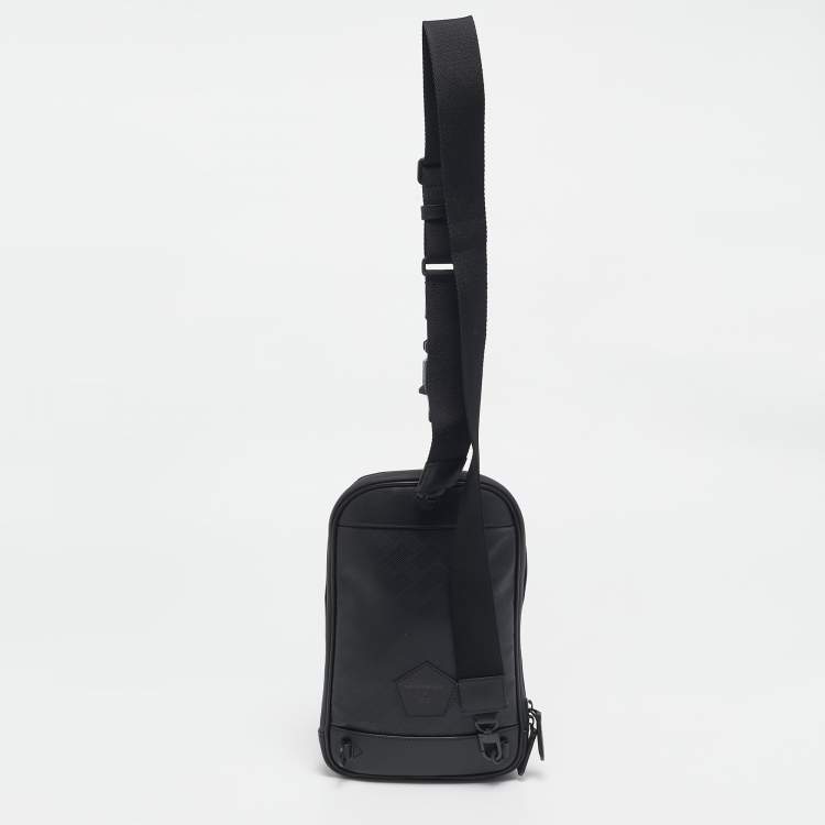 Pre Owned Montblanc x Zidane Black Coated Fabric Extreme 3.0  Pattern Sling Bag