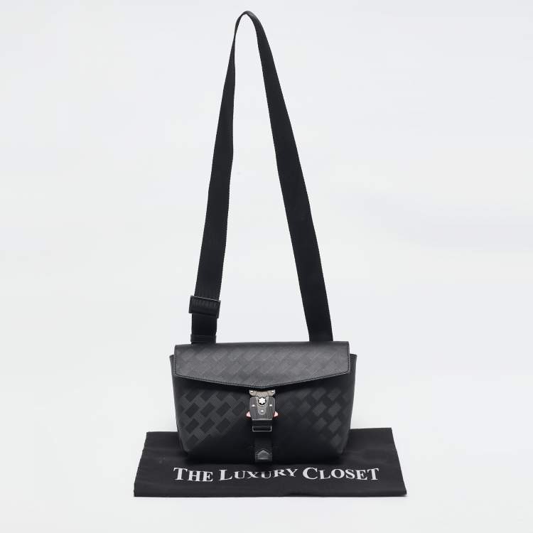 Pre Owned Montblanc Black Leather Extreme 3.0 4810 M Lock Buckle Envelope Crossbody Bag