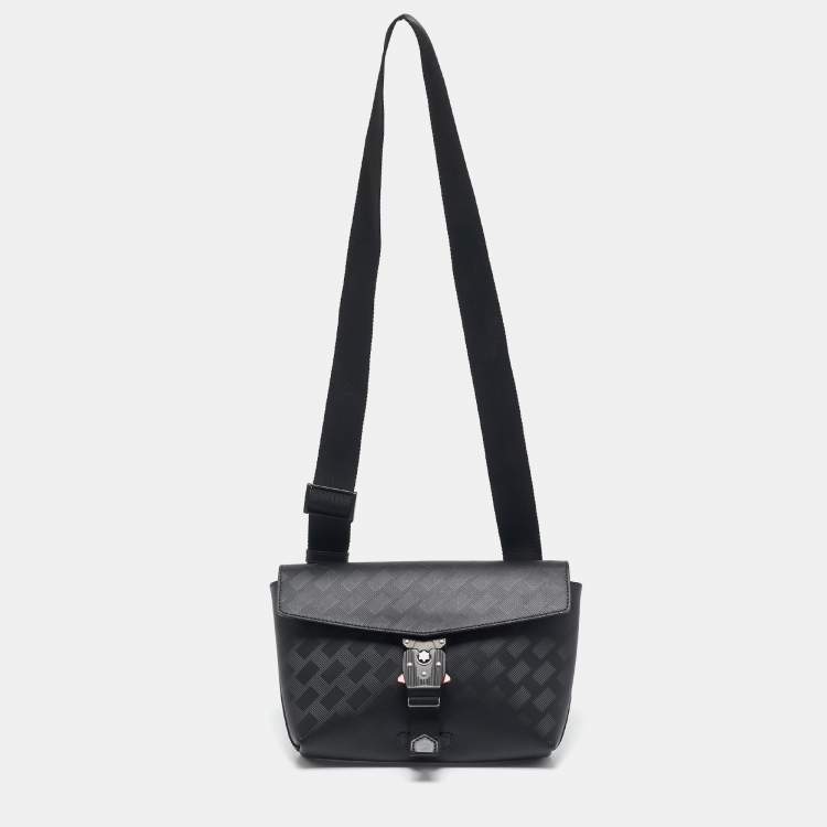 Pre Owned Montblanc Black Leather Extreme 3.0 4810 M Lock Buckle Envelope Crossbody Bag