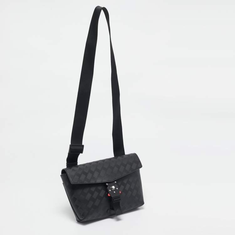 Pre Owned Montblanc Black Leather Extreme 3.0 4810 M Lock Buckle Envelope Crossbody Bag