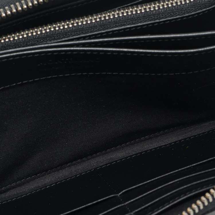 Pre Owned Montblanc Black Leather Meisterstuck Zip Around Wallet