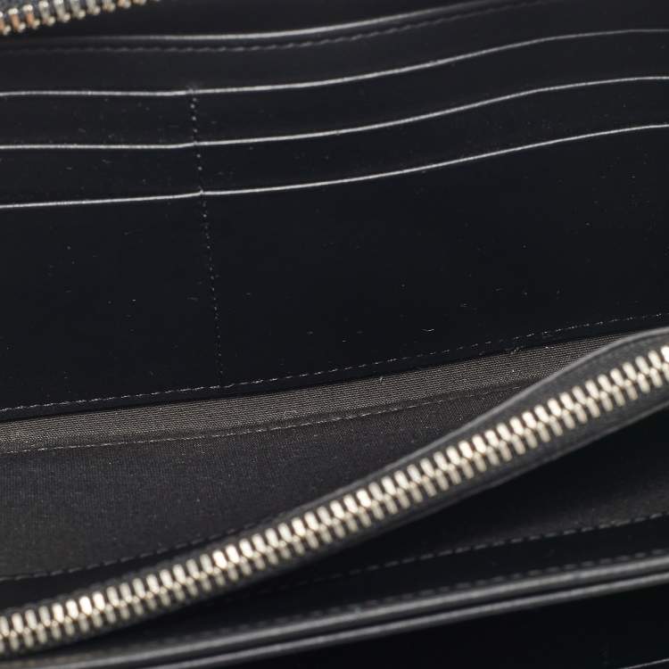 Pre Owned Montblanc Black Leather Meisterstuck Zip Around Wallet
