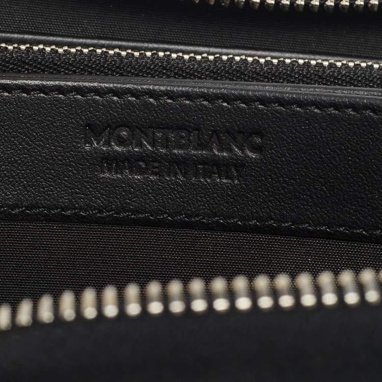 Pre Owned Montblanc Black Leather Meisterstuck Zip Around Wallet