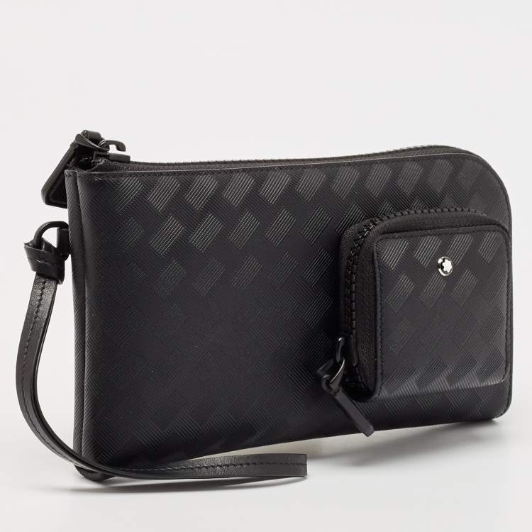 Pre Owned Montblanc Black Textured Leather Extreme 3.0 Zip Around Wallet