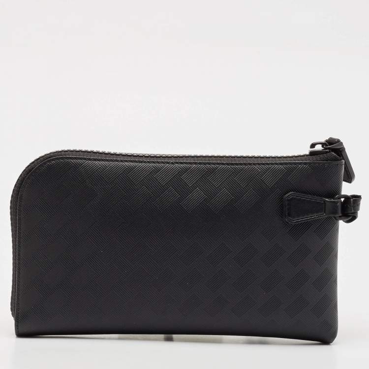 Pre Owned Montblanc Black Textured Leather Extreme 3.0 Zip Around Wallet