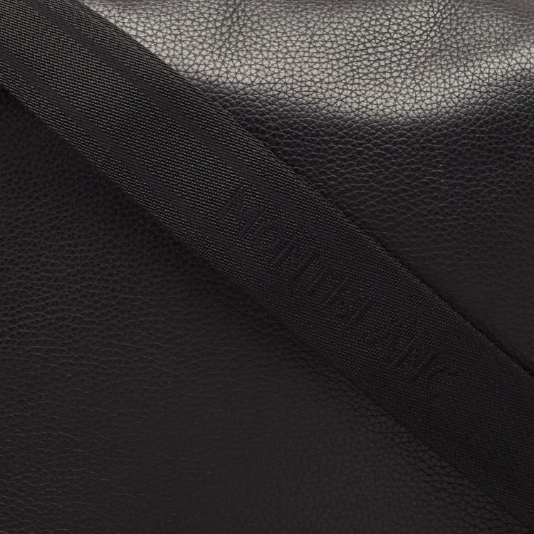 Pre Owned Montblanc Black Leather Meisterstuck North South Messenger Bag
