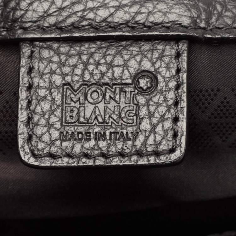 Pre Owned Montblanc Black Leather Meisterstuck North South Messenger Bag