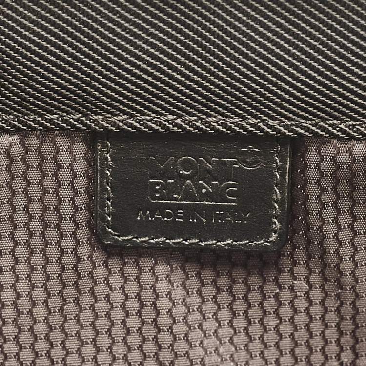 Pre Owned Montblanc Black Leather and Nylon Single Gusset Nightflight Briefcase