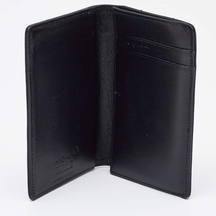 Pre Owned Montblanc Black Leather Meisterstuck Bifold Card Holder