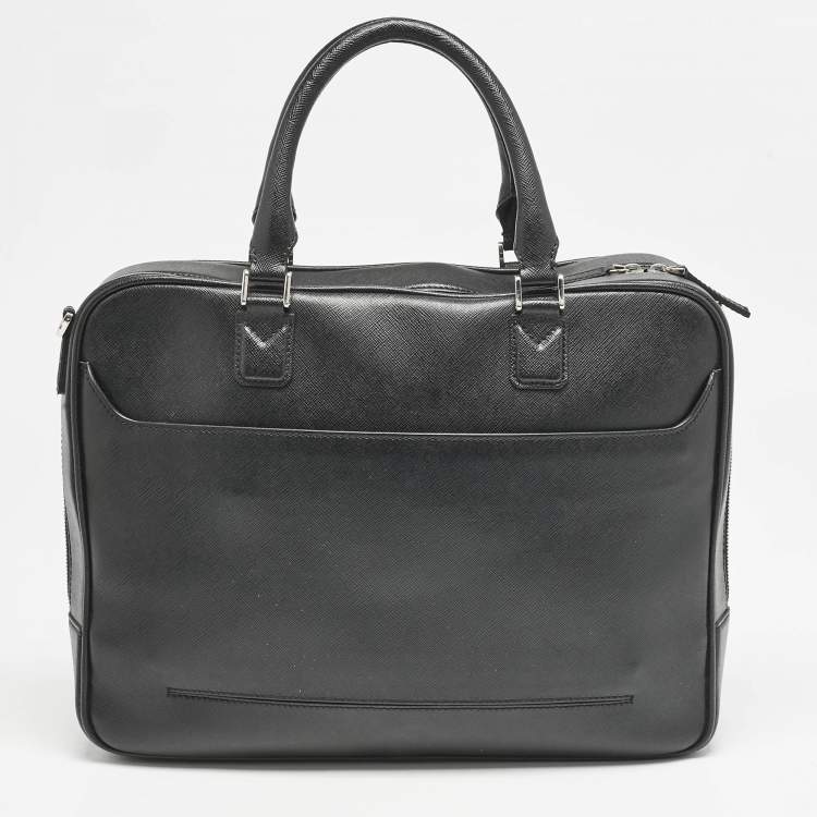 Pre Owned Montblanc Black Leather Sartorial Document Briefcase