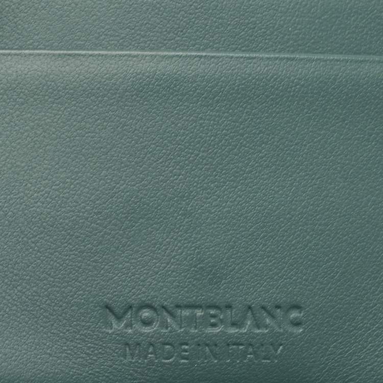 Pre Owned Montblanc Green Textured Leather Extreme 3.0 Card Holder