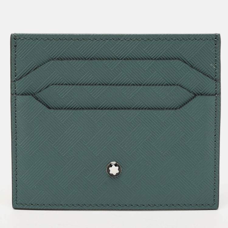 Pre Owned Montblanc Green Textured Leather Extreme 3.0 Card Holder