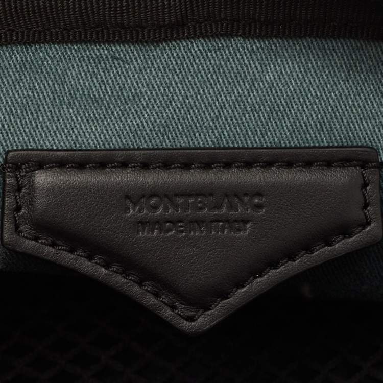 Pre Owned Montblanc x Zidane Black/Green Leather and Rubber Extreme 3.0 Pattern Pouch