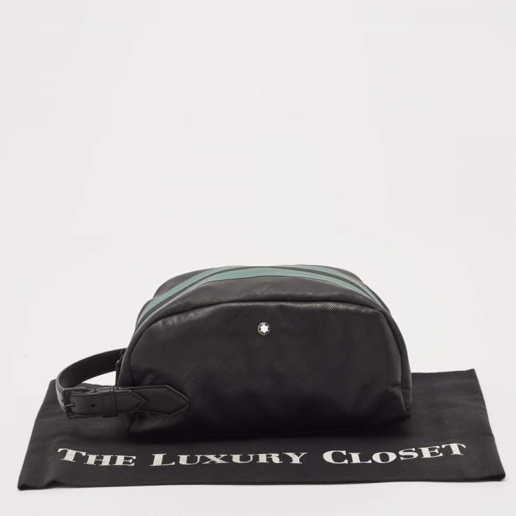 Pre Owned Montblanc x Zidane Black/Green Leather and Rubber Extreme 3.0 Pattern Pouch