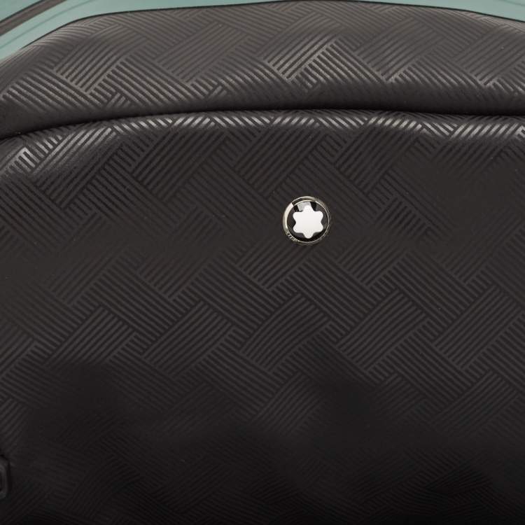Pre Owned Montblanc x Zidane Black/Green Leather and Rubber Extreme 3.0 Pattern Pouch