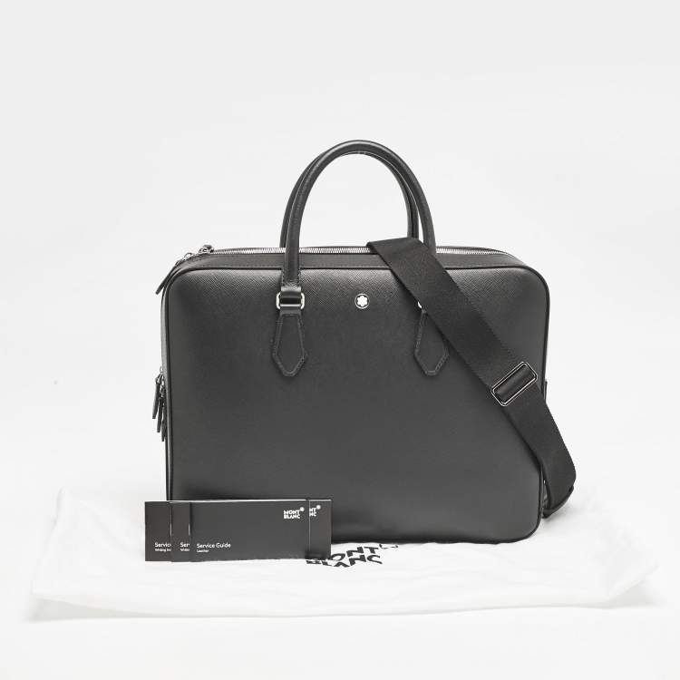 Pre Owned Montblanc Black Leather Large Sartorial Document Briefcase