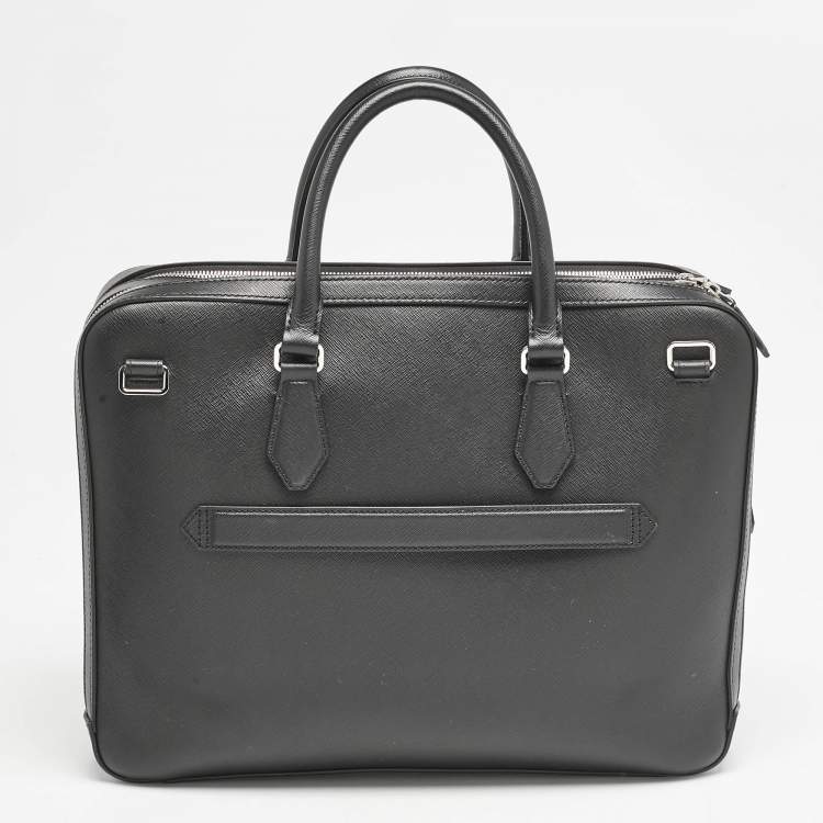 Pre Owned Montblanc Black Leather Large Sartorial Document Briefcase