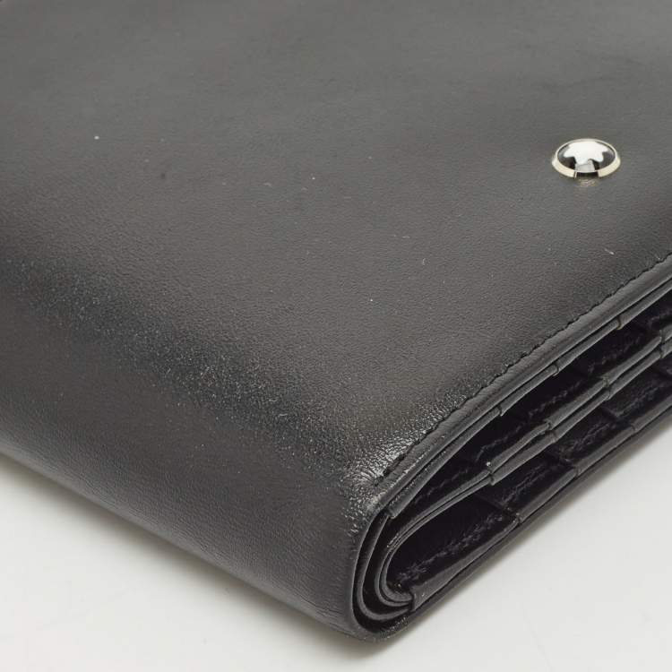 Pre Owned Montblanc Black Leather Meisterstuck 12CC Bifold Wallet
