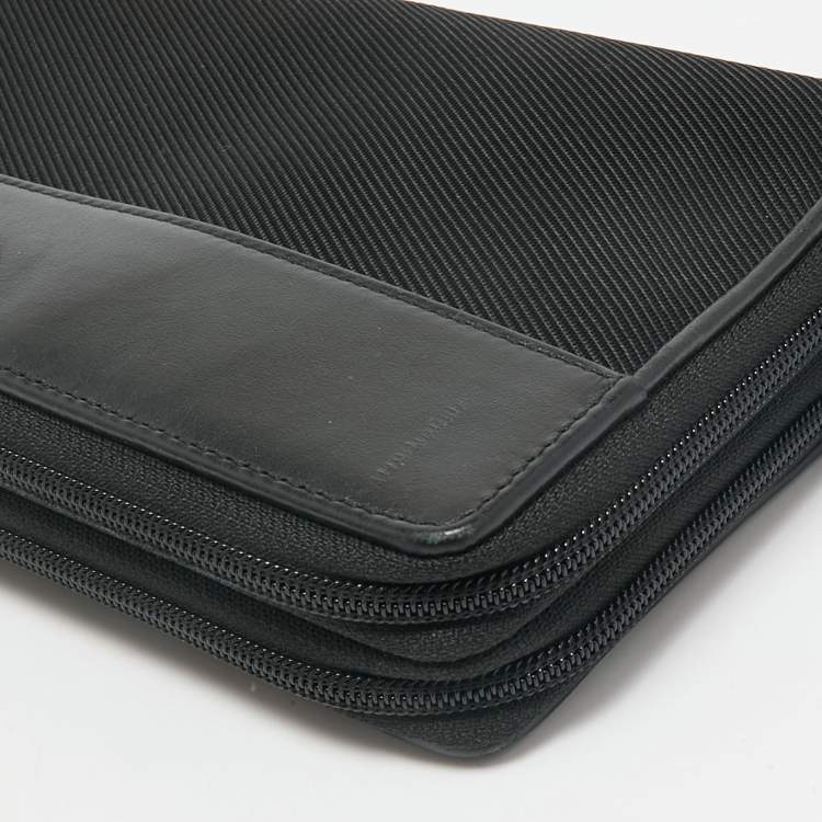 Pre Owned Montblanc Black Leather and Nylon Nightflight Travel Companion Wallet