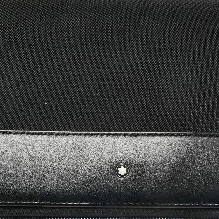 Pre Owned Montblanc Black Leather and Nylon Nightflight Travel Companion Wallet