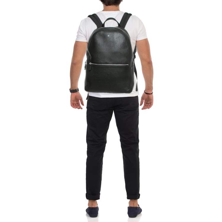 Pre Owned Montblanc Black Leather Meisterstuck Backpack
