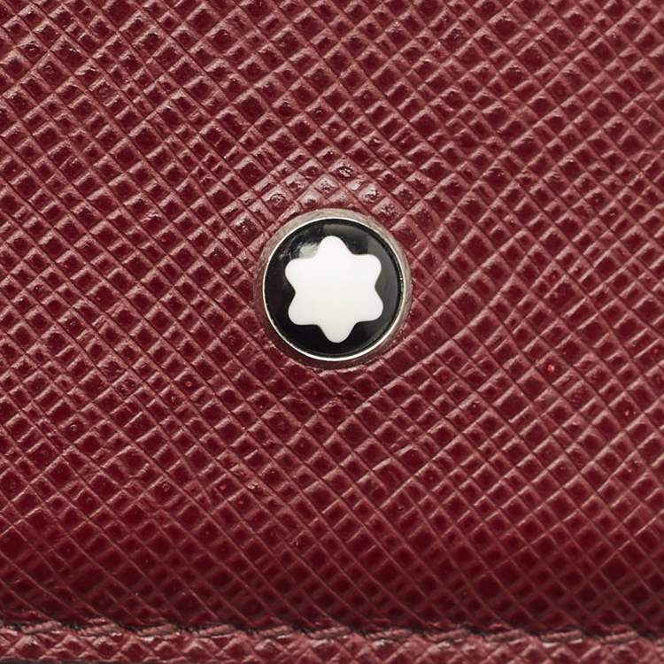 Pre Owned Montblanc Burgundy Leather Meisterstuck Card Holder