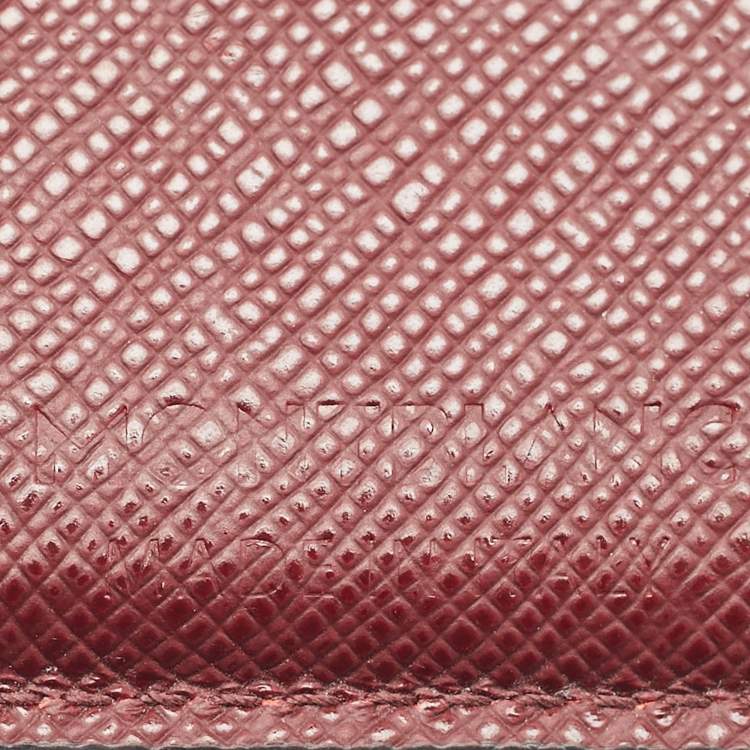 Pre Owned Montblanc Burgundy Leather Meisterstuck Card Holder
