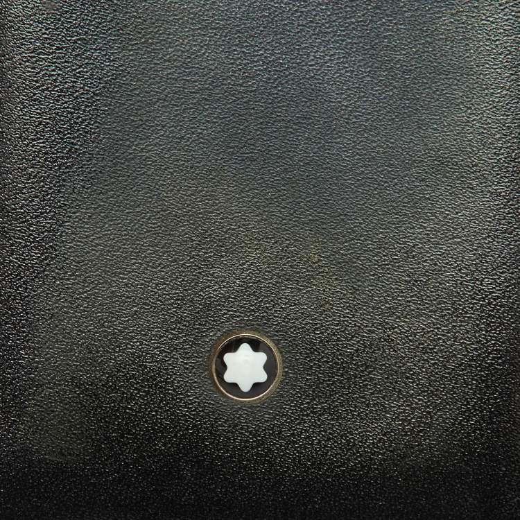 Pre Owned Montblanc Black Leather Meisterstuck Business Card Holder 9CC Trifold Wallet 