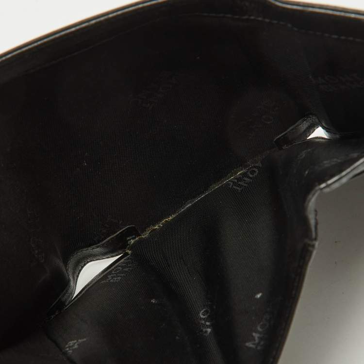 Pre Owned Montblanc Black Leather Meisterstuck Business Card Holder 9CC Trifold Wallet 