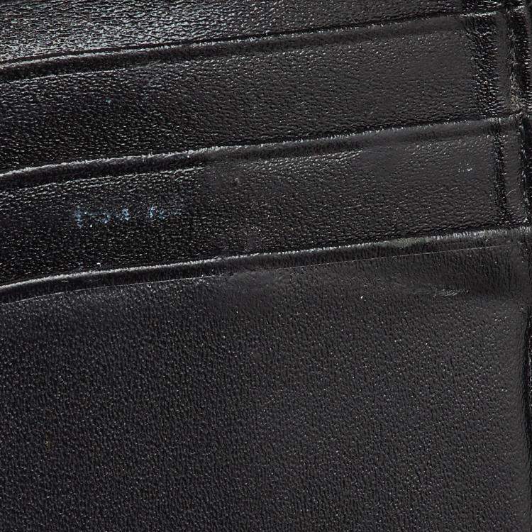 Pre Owned Montblanc Black Leather Meisterstuck Business Card Holder 9CC Trifold Wallet 