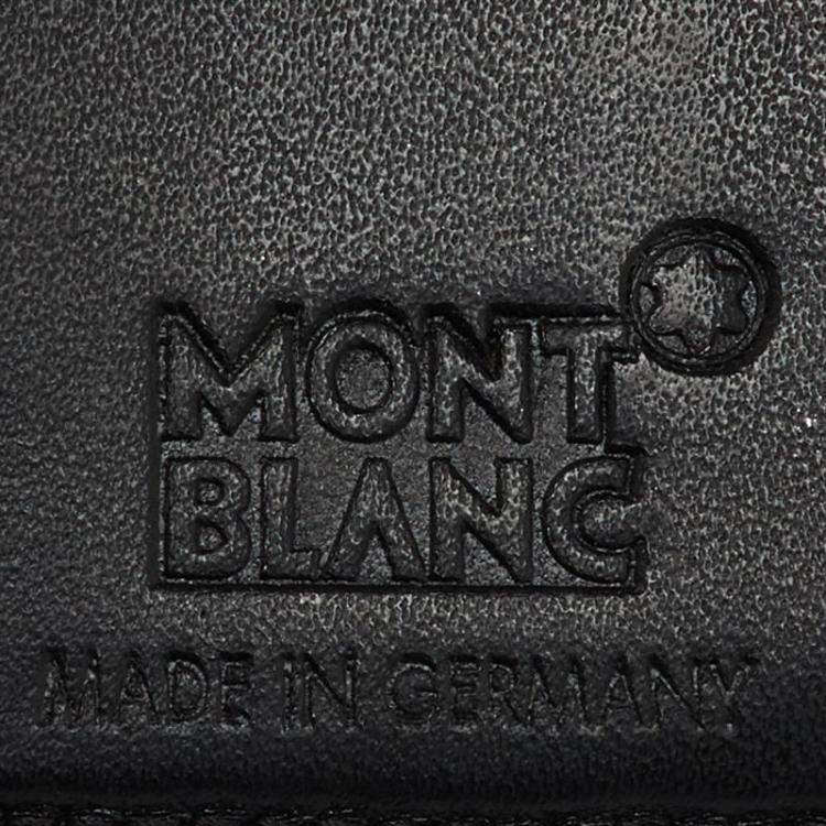 Pre Owned Montblanc Black Leather Meisterstuck Business Card Holder 9CC Trifold Wallet 