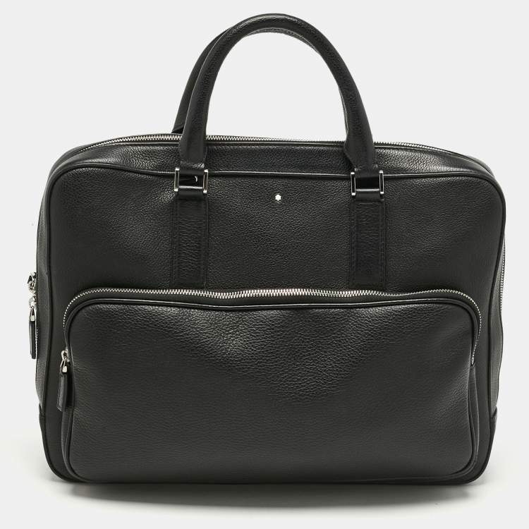 Pre Owned Montblanc Black Leather Sactorial Briefcase Bag