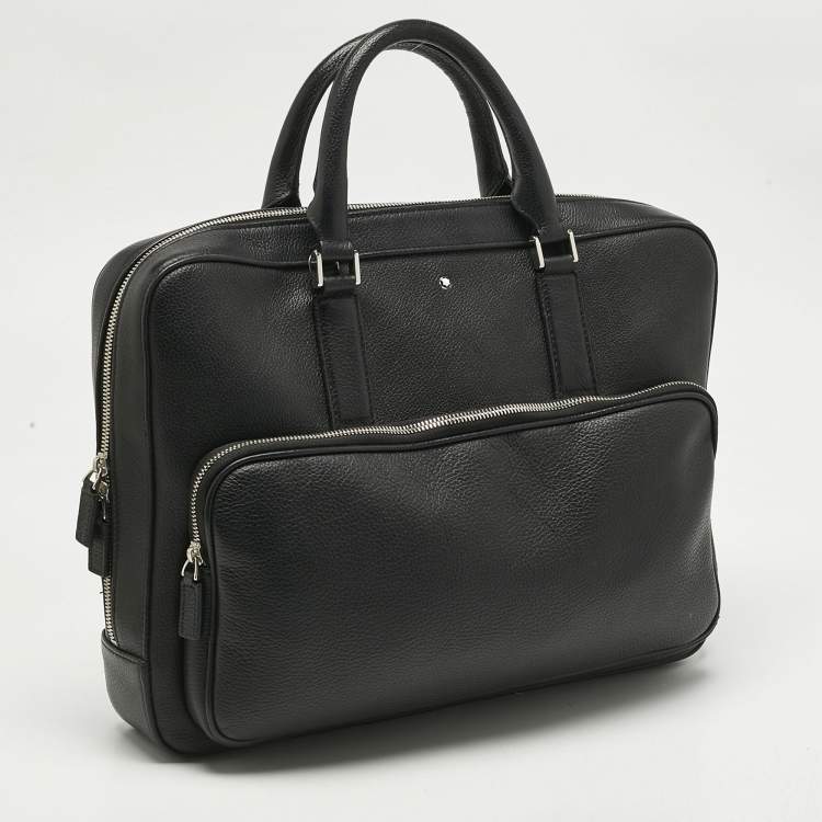 Pre Owned Montblanc Black Leather Sactorial Briefcase Bag