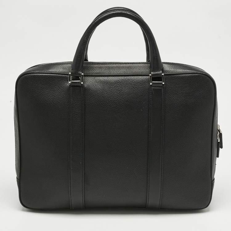 Pre Owned Montblanc Black Leather Sactorial Briefcase Bag