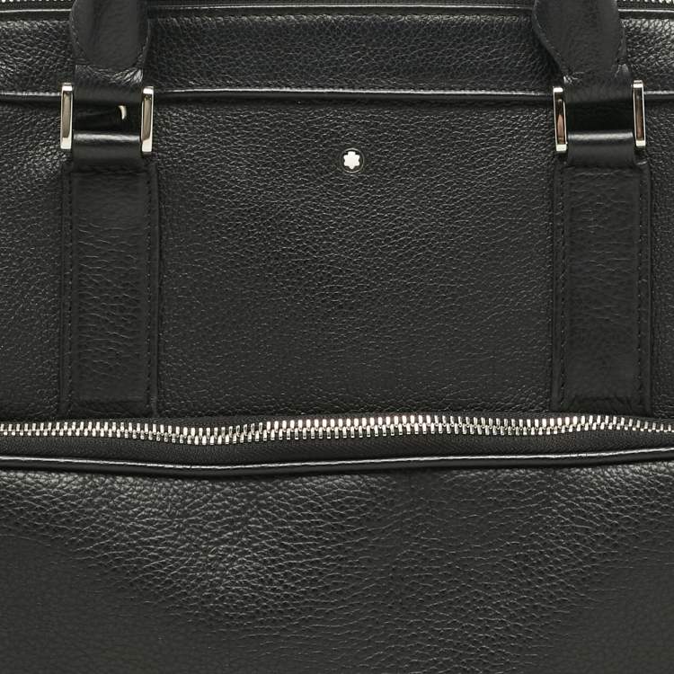 Pre Owned Montblanc Black Leather Sactorial Briefcase Bag