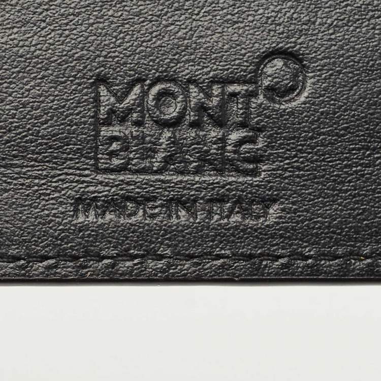 Pre Owned Montblanc Black Lizard Embossed Leather Meisterstuck Money Clip