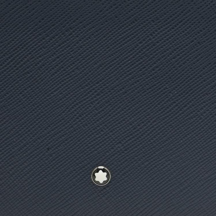 Pre Owned Montblanc Navy Blue Leather Sartorial 6CC Bifold Wallet 