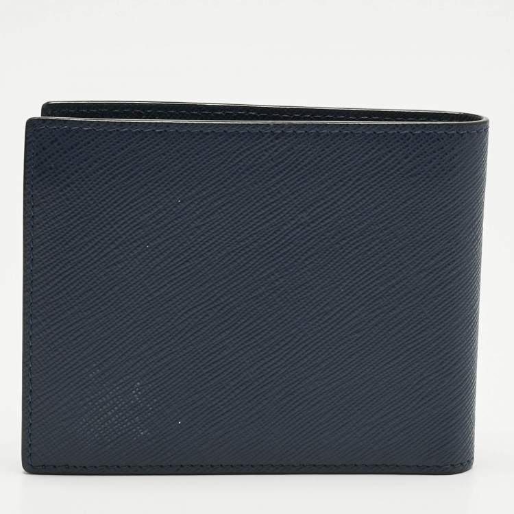 Pre Owned Montblanc Navy Blue Leather Sartorial 6CC Bifold Wallet 