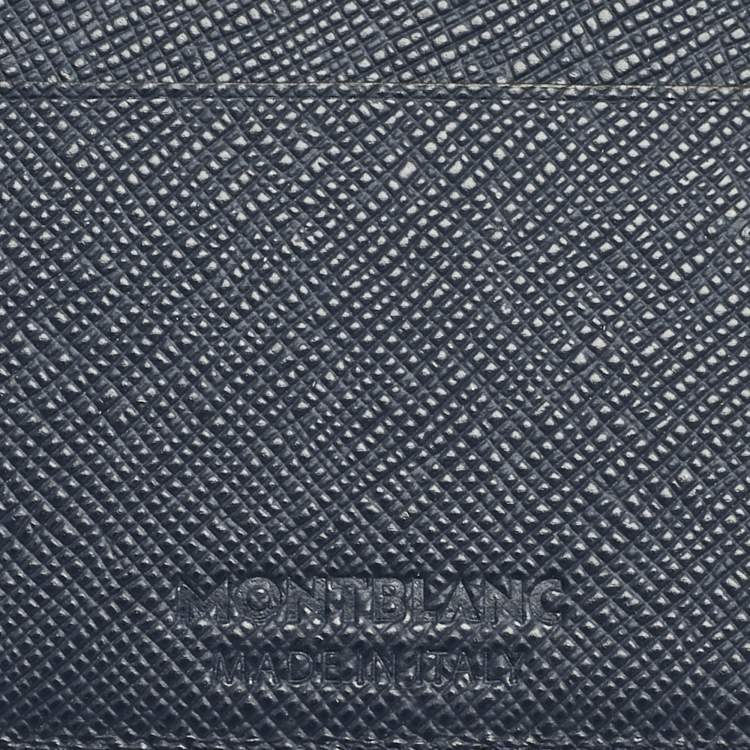 Pre Owned Montblanc Navy Blue Leather Sartorial 6CC Bifold Wallet 