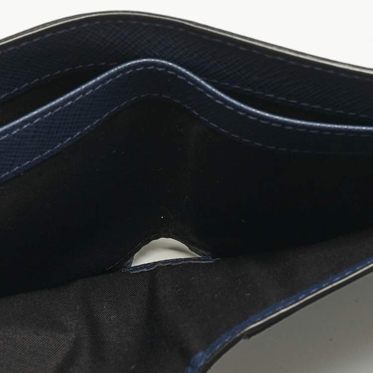 Pre Owned Montblanc Navy Blue Leather Sartorial 6CC Bifold Wallet 