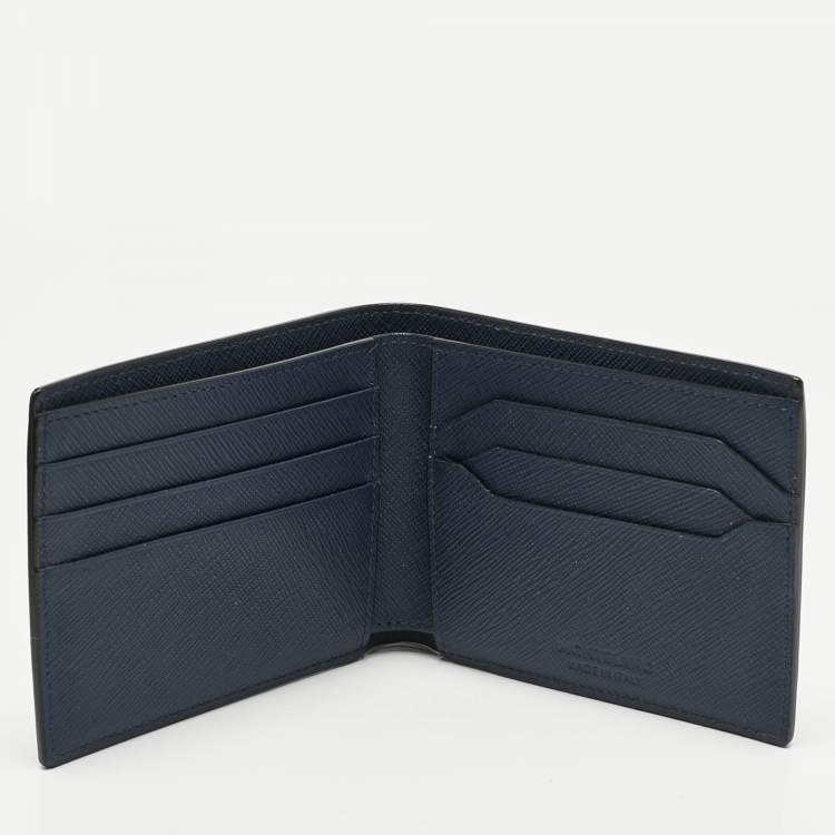 Pre Owned Montblanc Navy Blue Leather Sartorial 6CC Bifold Wallet 